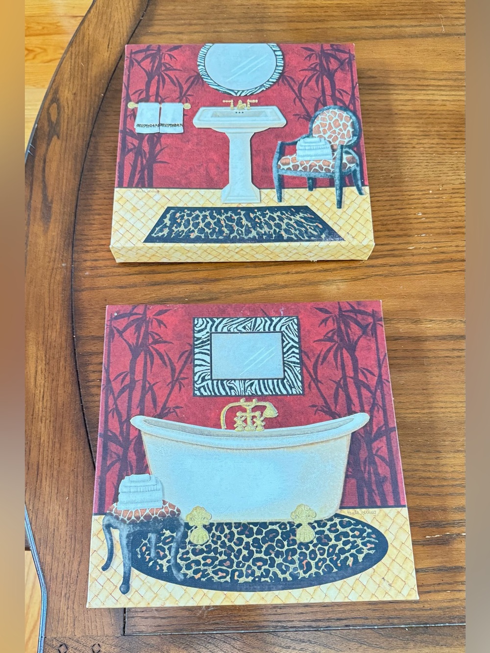 Paula Joerling Bathroom Themes Canvas Painting Set of 2